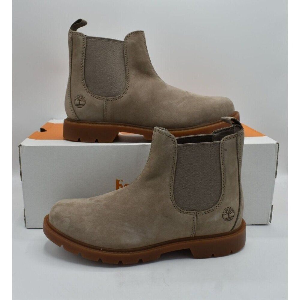 Timberland Womens Size 8.5 Linden Woods Taupe Gray Nubuck Chelsea Boots Shoes - Picture 8 of 11